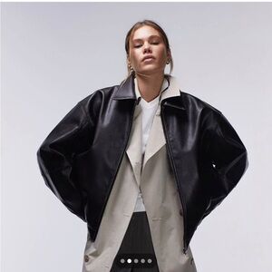 Topshop Black Leather Jacket